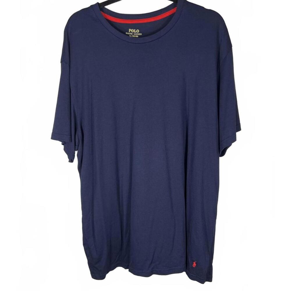 Polo Ralph Lauren Navy Blue Crewneck Tee Minimalist Modal Luxury Essential 2XL